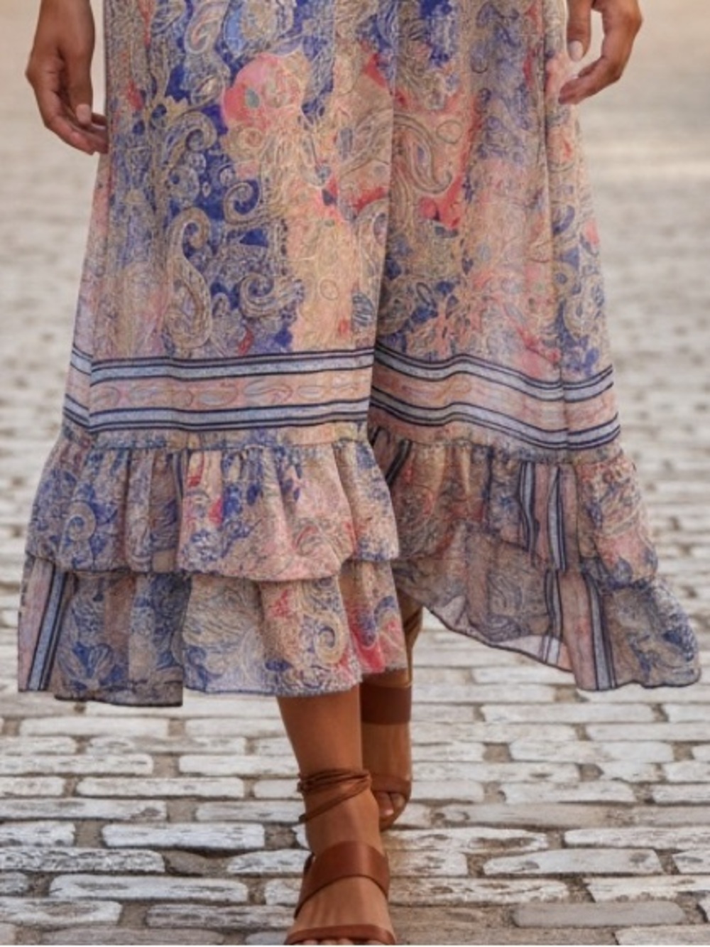 Me 2 Magic Anthropologie BOHO Maxi Ruffles Peasant Cottagecore Romantic Prairie - Picture 14 of 16